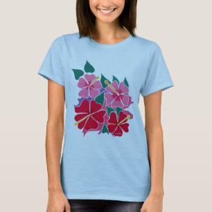 Top del arte: Flores del hibisco de la muñeca