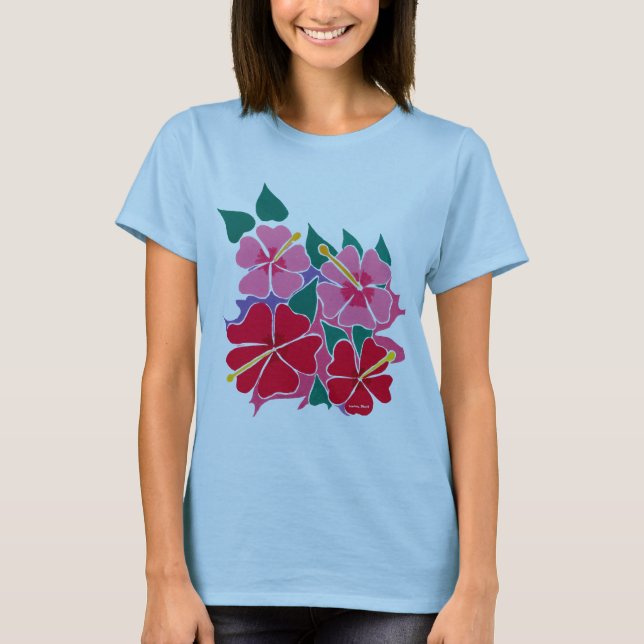 Top del arte: Flores del hibisco de la muñeca (Anverso)