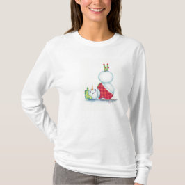 Top del navidad del muñeco de nieve de la yoga