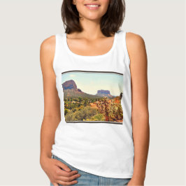 Top del tanque básico femenino - Paisaje de Sedona