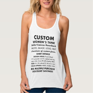 Top del tanque blanco clásico personalizado de la 