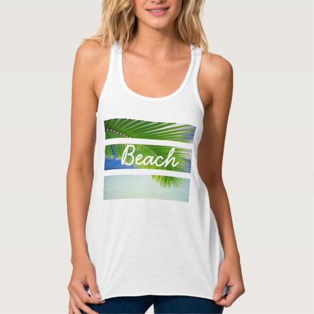 Top del tanque de playa tropical femenino (Anverso)