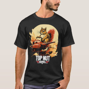 Top Nut Squirrel AviationPlane Funny Vintage Roost