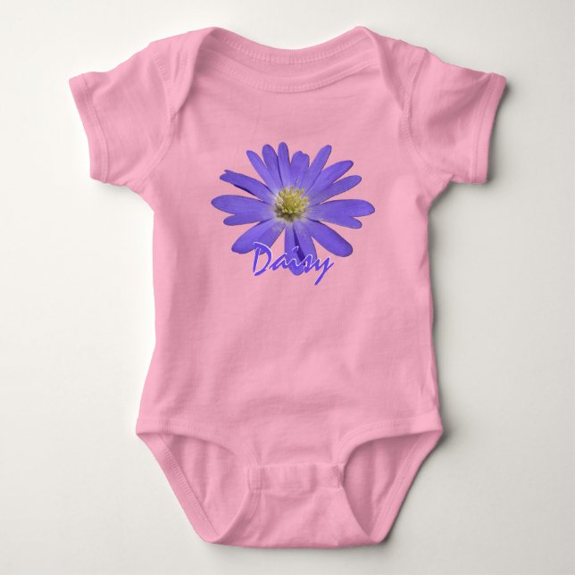 Top para bebé Daisy Creeper Orgánico Flor Morada B (Anverso)