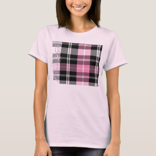 Top puro rosado de la tela escocesa del estilo de