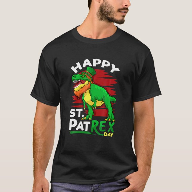 Top Rex Dinosaur St.Patrick's Day Niños Chicas (Anverso)