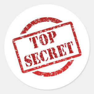 Top Secret Classic Round Pegatina (hoja 20)
