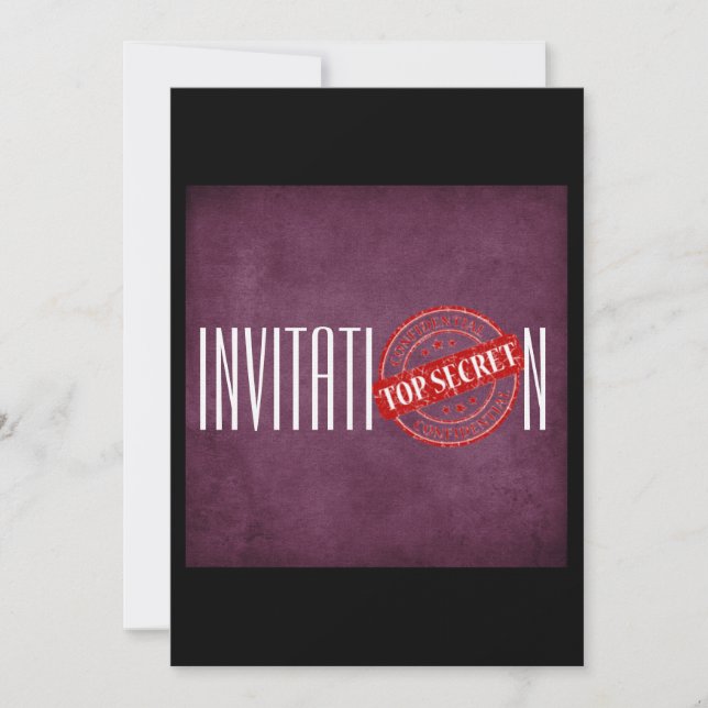 Top Secret de la invitación púrpura personalizada (Anverso)