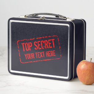 Top Secret linda caja de almuerzo metalizado para
