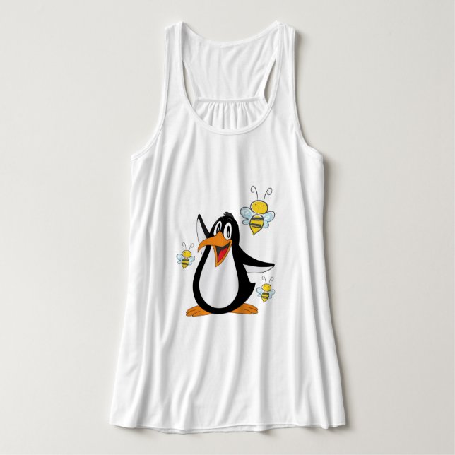 Top sin Mangas Mujer Pingüino Abejorro (Diseño del anverso)