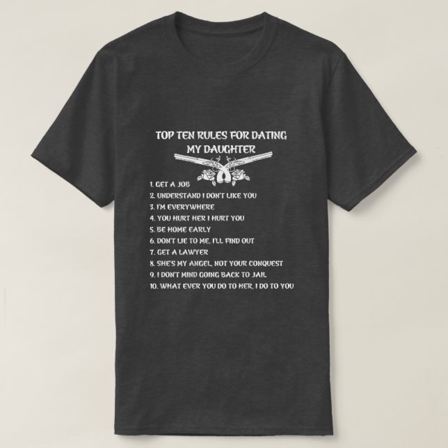Top ten rules for dating my daughter t shirt  (Diseño del anverso)