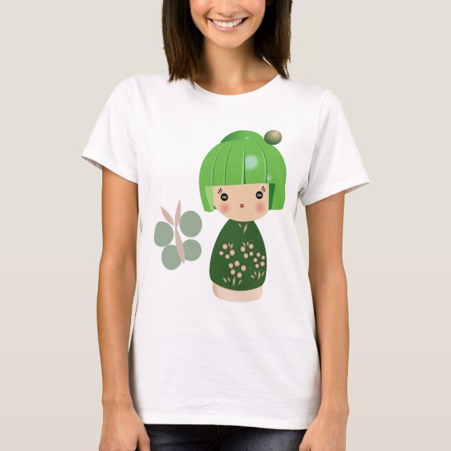 Top verde de los tirantes de espagueti del trío de (Anverso)