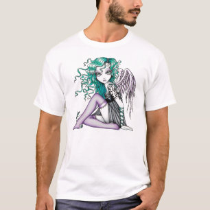 Top violeta de los niños del ángel de la mariposa