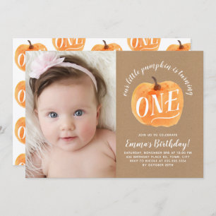 Topatía otoñal Primer cumpleaños Invitación