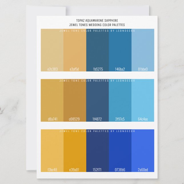 Topaz Aquamarine Sapphire Jewel Tono color Boda (Anverso)