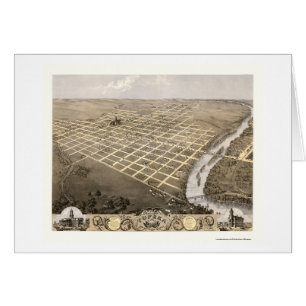 Topeka, mapa panorámico de KS - 1869