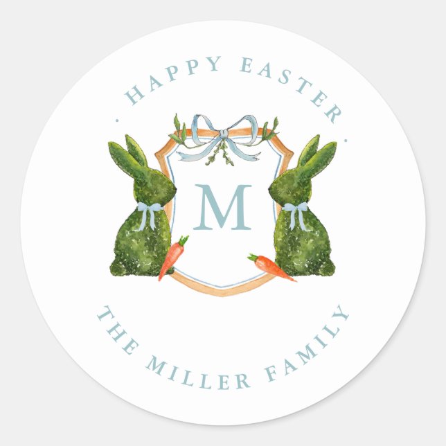 Topiaries Bunny Happy Easter Label / Sello (Anverso)