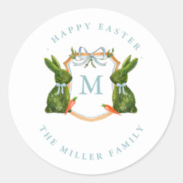Topiaries Bunny Happy Easter Label / Sello