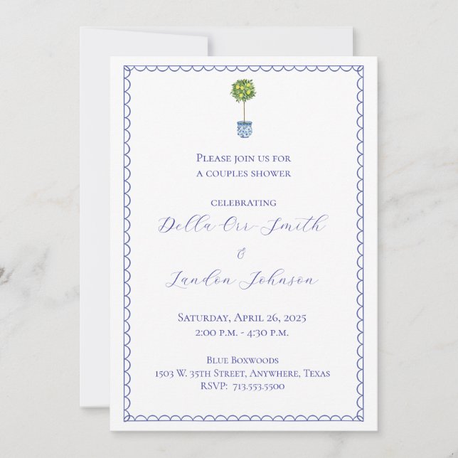 Topiario de limón - Invitación de ducha de las par (Anverso)
