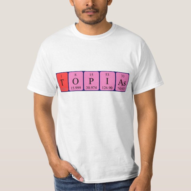 Topias camisa de nombre de tabla periódica (Anverso)