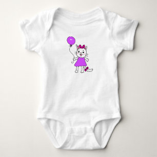 Tops de bebé de gatito con globo