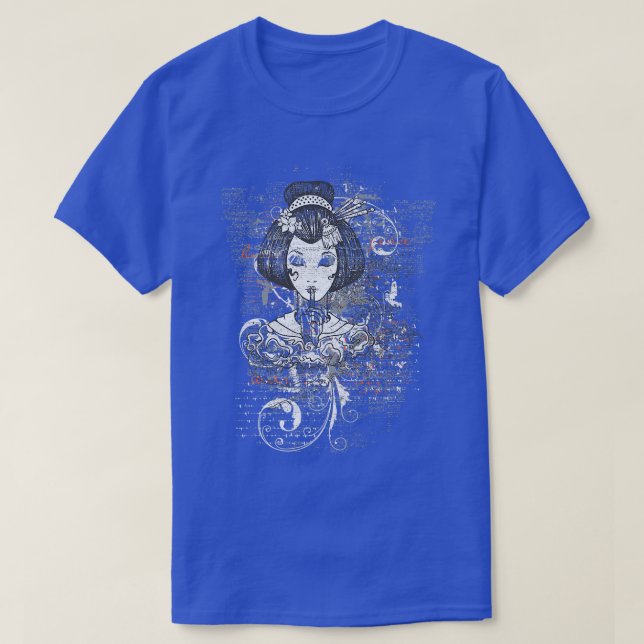 Tops Demonos de estilo Tattoo de Samurai Geisha (2 (Diseño del anverso)
