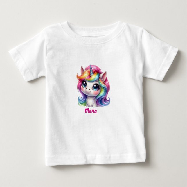 Tops y camisetas de bebé unicornio lindo  (Anverso)