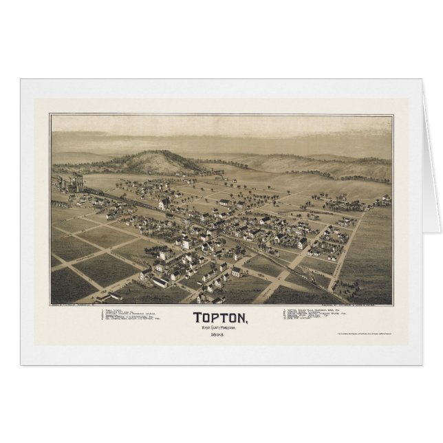 Topton, mapa panorámico del PA - 1893 (Anverso (Horizontal))