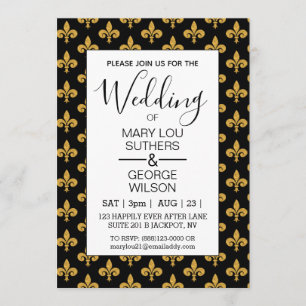 Toque de la clase Golden Fleur de Lis Invitación