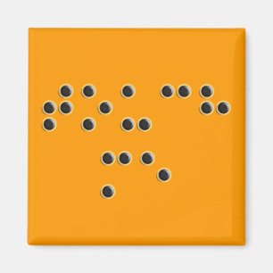 Toqúeme (Braille) imán cuadrado