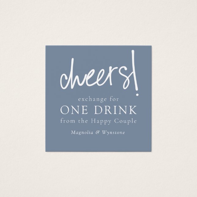 Toques de bebida gratis para el Boda Azul Dusty (Anverso)