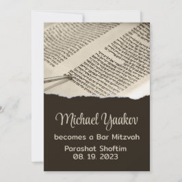 Torah Parshah Cita Hebreo Bar Mitzvah Invitación