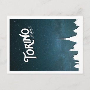 Torino de noche - postal