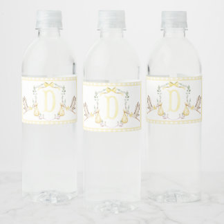 Tormenta amarilla Baby Shower etiquetas de botella
