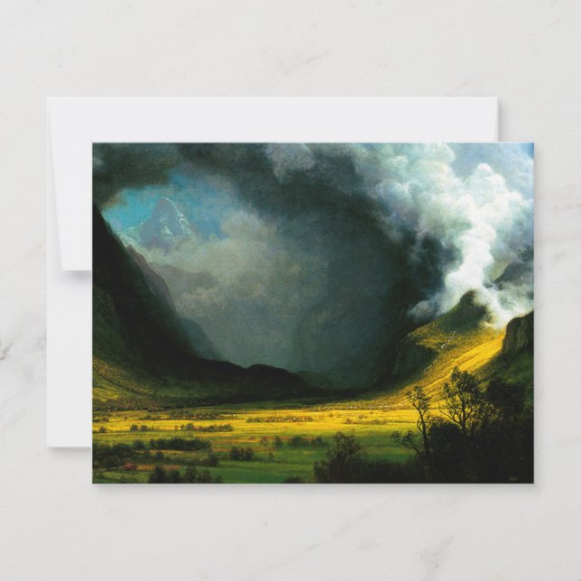 Tormenta de Albert Bierstadt en la invitación de (Anverso)
