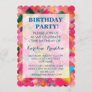 Tormenta de Confetti Invitaciones a cumpleaños con