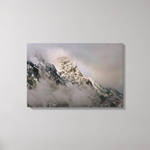 Tormenta de invierno sobre Grand Tetons en lienzo