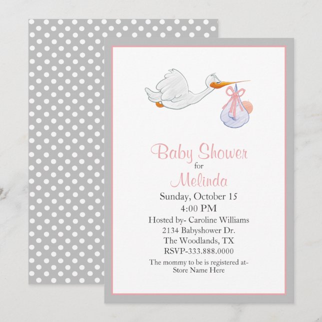 Tormenta dulce con una invitación a Baby Shower pa (Anverso / Reverso)