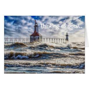 Tormenta en el faro de St Joseph pensando en tu ca