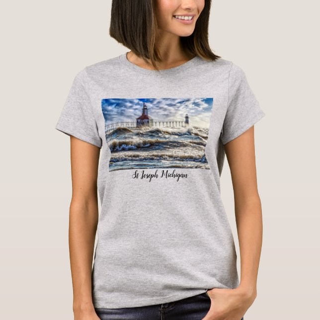 Tormenta En La Camiseta Del Faro De St Joseph (Anverso)