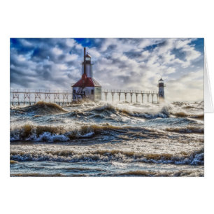 Tormenta en la torre de luz de St Joseph Tarjeta s