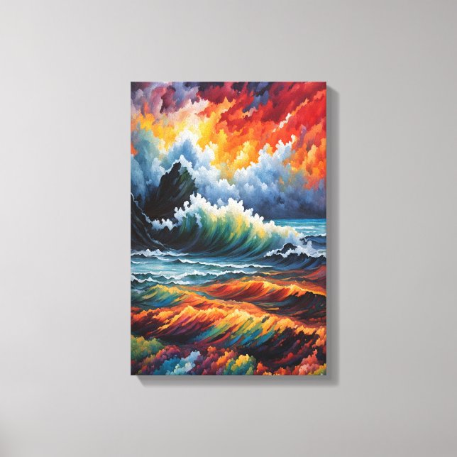 Tormenta Oceánica Ardiente - Arte de Paisaje Marin (Anverso)