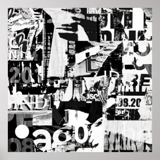 Torn street advertisement posters collage backgrou