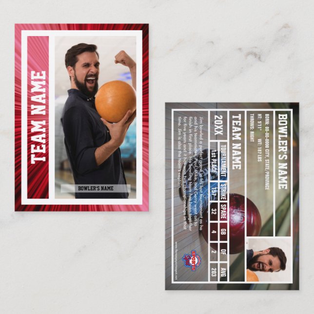 Torneo de boliche con tarjeta de comercio Souvenir (Anverso / Reverso)