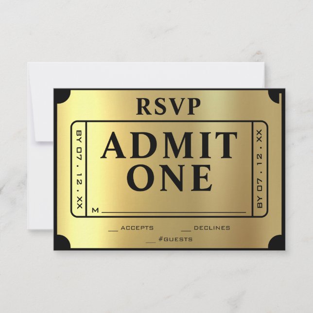Torneo de oro de Boda Negra y Oro RSVP (Anverso)