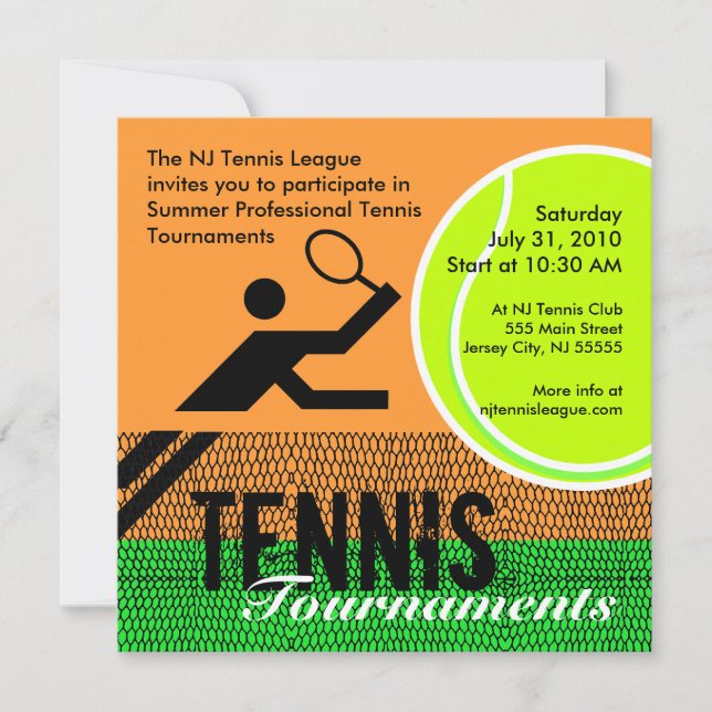 Torneos de tenis Invitación 2 (Anverso)