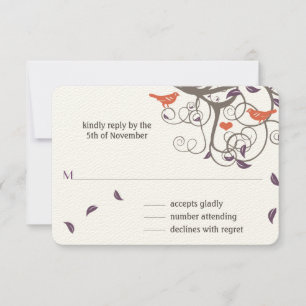 Tornillo de árbol de deriva Amor Aves Boda RSVP