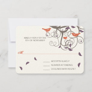 Tornillo de árbol de deriva Amor Aves Boda RSVP