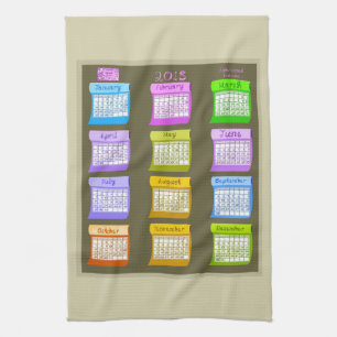 Tornillos del calendario 2018 de la toalla de coci