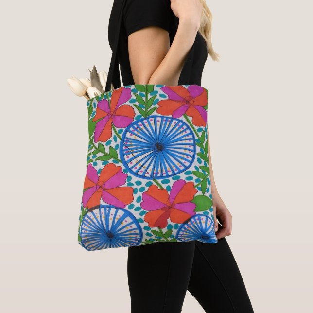 Tornillos y flores Trópico Trópico Bolsa Tote (Detalle)
